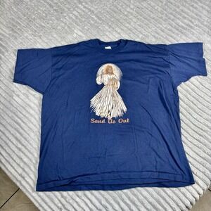 Fruit of the Loom "SEND US OUT" 2XL JESUS‎ Tee MADE IN THE USA SINGLE STITCH